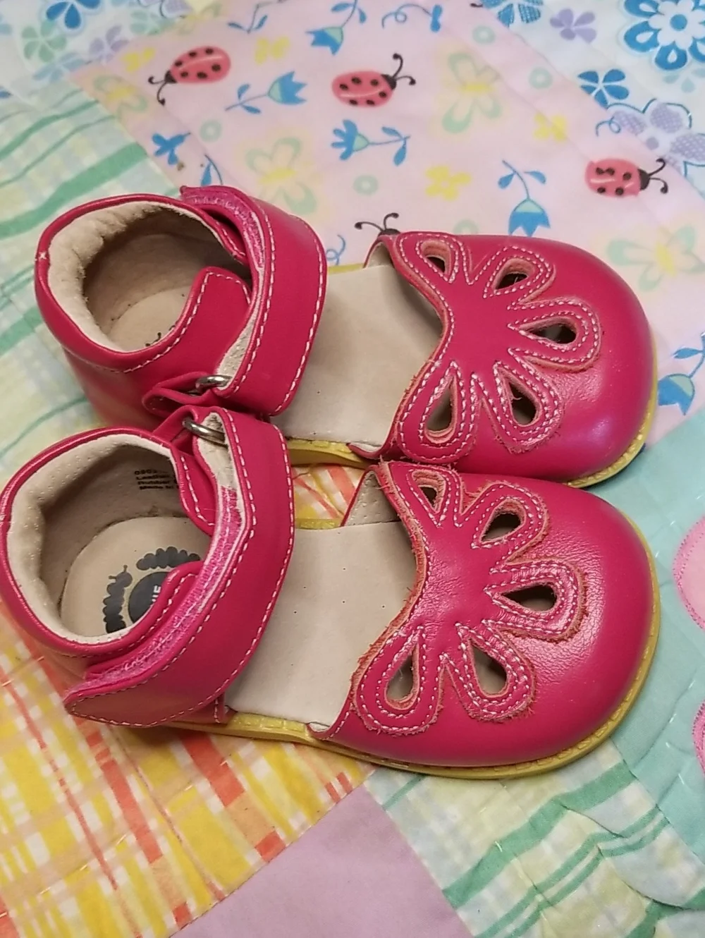 Livie & Luca Pink Leather Mary Jane Shoes Size 6 Soft Leather Petals